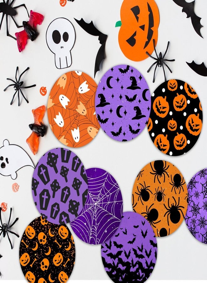 Denylo pro 90Pcs Halloween Disposable Paper Coasters 4 Inch Halloween Bat Spider Pumpkin Ghost Drink Paper Coaster for Halloween Home Kitchen Office Housewarming Party Table Decoration Supplies - Image 5